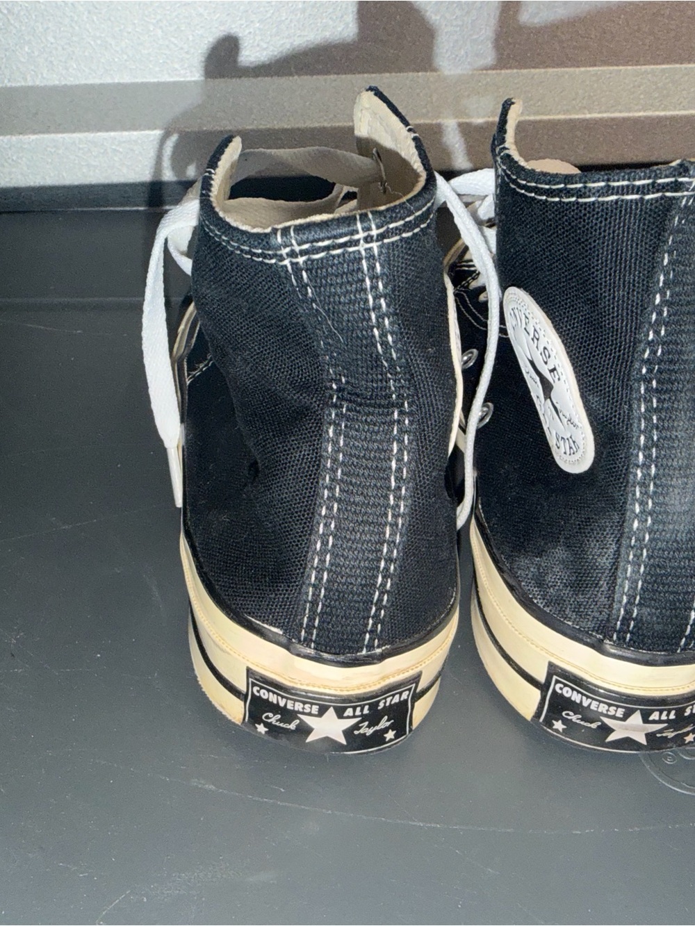 Converse Black High-Top Canvas Sneakers with White Laces - Picture 4 of 6